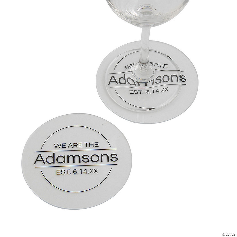 Personalized Acrylic Round Last Name Coasters - 12 Pc. Image Thumbnail