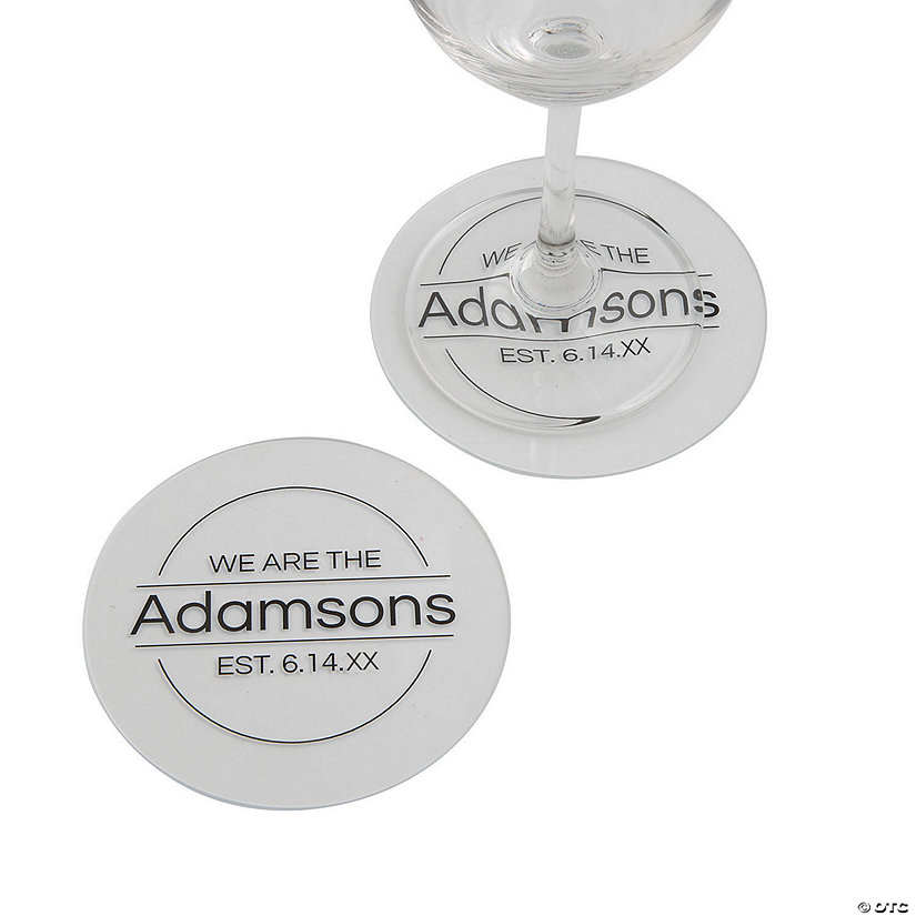Personalized Acrylic Round Last Name Coasters - 12 Pc. Image
