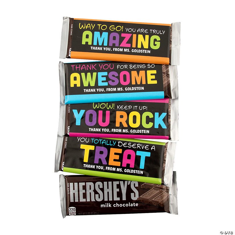 Personalized Appreciation Candy Bar Labels - 12 Pc. Image Thumbnail
