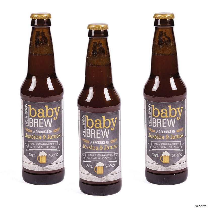 Personalized Baby Brew Beer Bottle Sticker Labels 12 Pc. Oriental