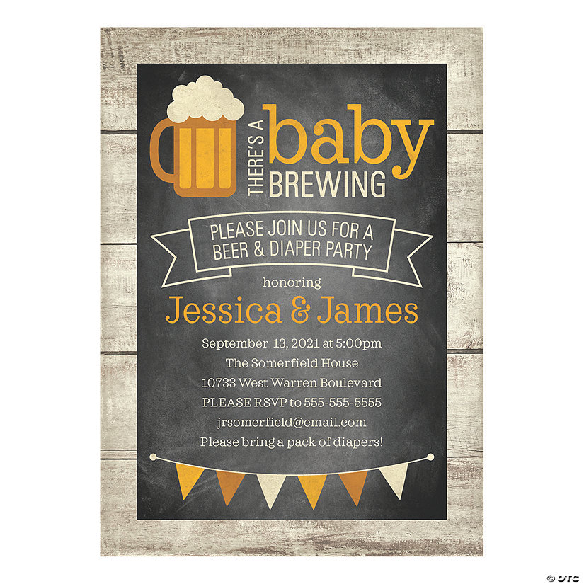 Personalized Baby Brewing Invitations - 10 Pc. Image Thumbnail