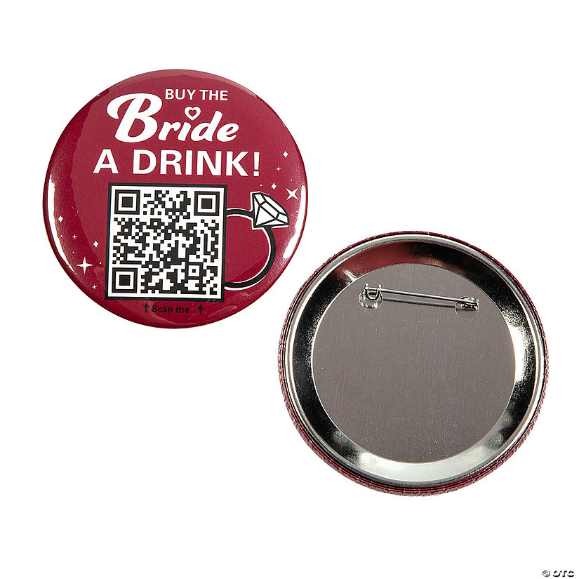 Personalized Bachelorette QR Code Buttons - 12 Pc. Image Thumbnail