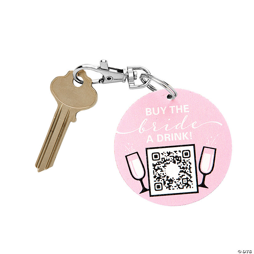 Personalized Bachelorette QR Code Keychains - 24 Pc. Image Thumbnail