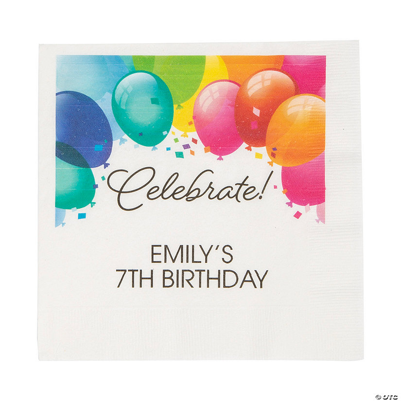 Personalized Balloon Luncheon Napkins - 50 Pc. Image