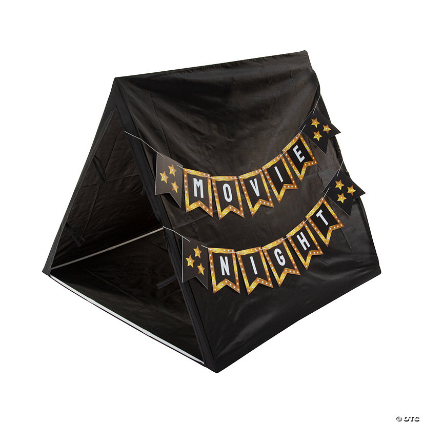 Personalized Banner with Black Sleepover Tent Image