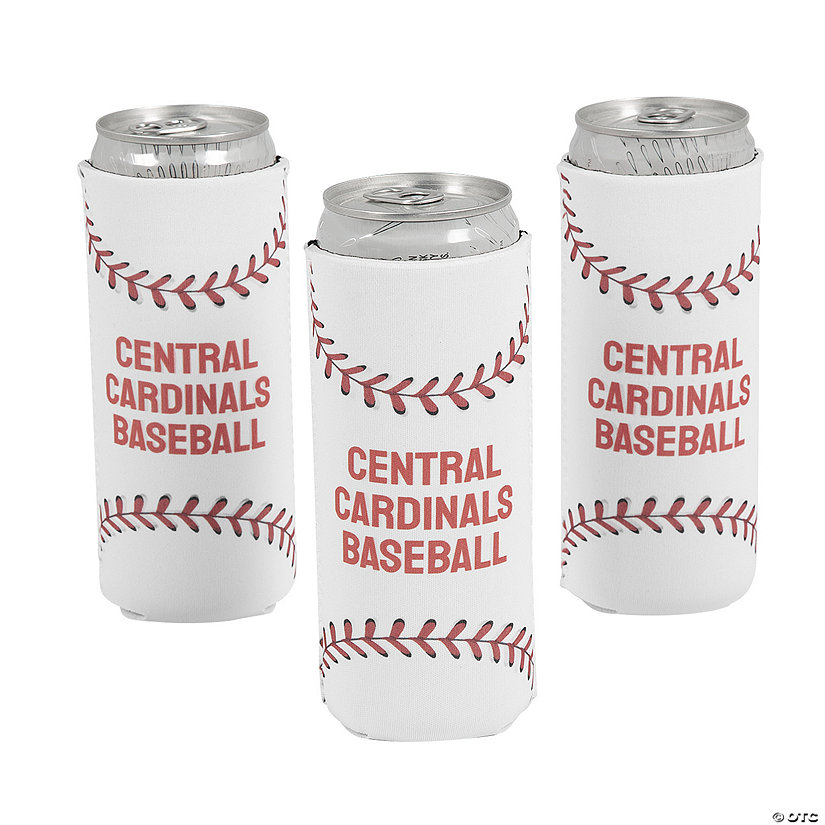 Personalized Baseball Slim Can Coolers - 12 Pc. Image
