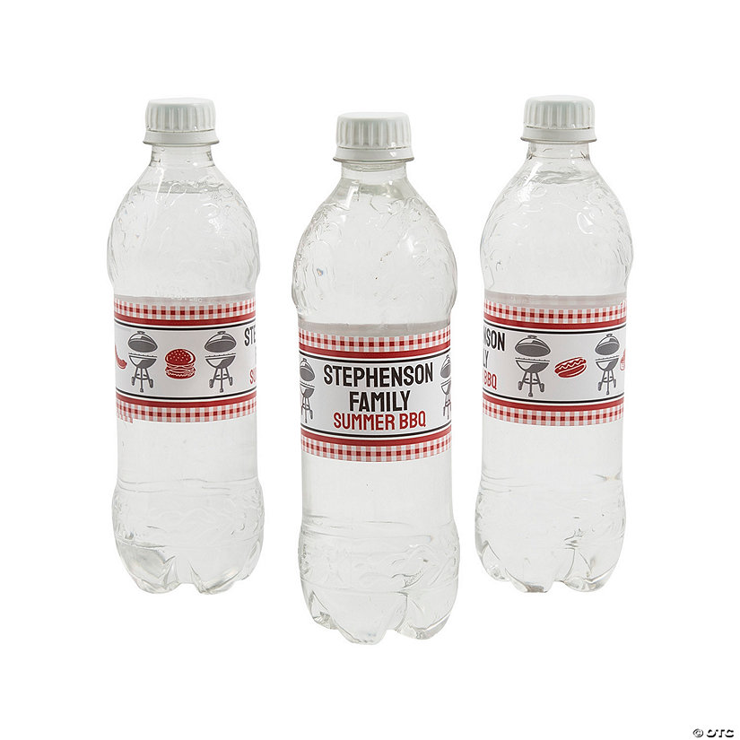 Personalized BBQ Water Bottle Labels - 50 Pc. Image