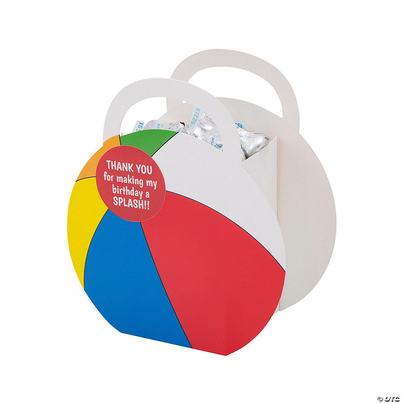 Personalized Beach Ball Favor Boxes - 12 Pc. Image Thumbnail
