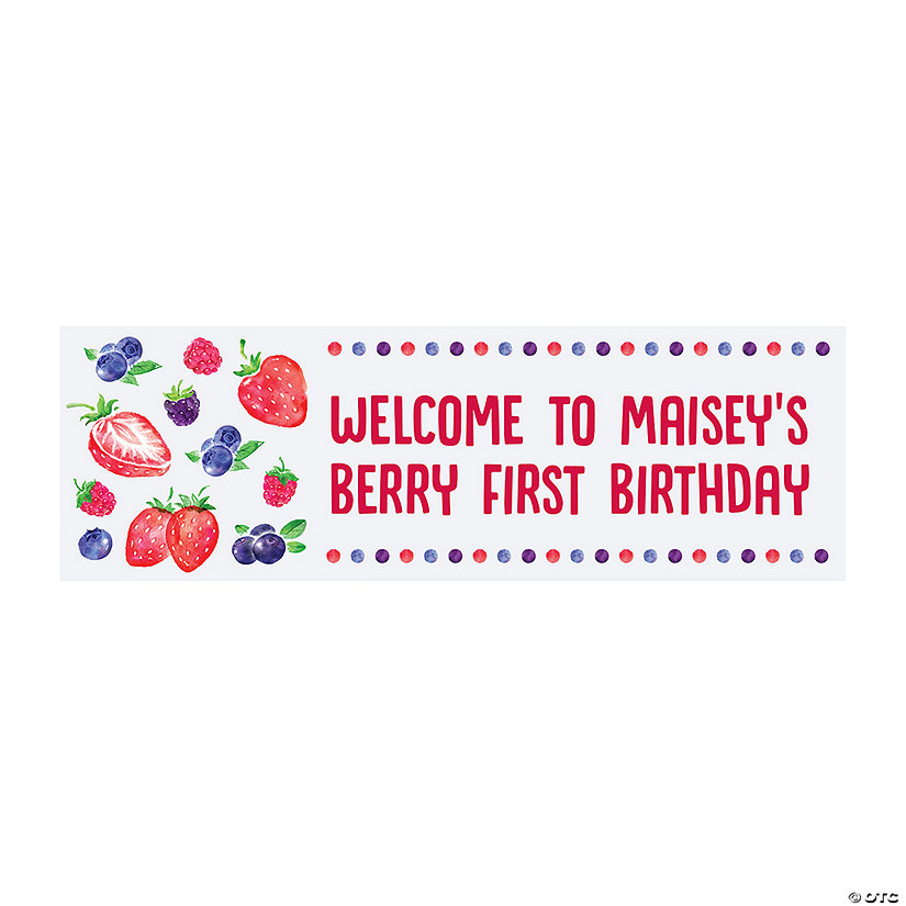 Personalized Berry Party Banner - Medium Image Thumbnail