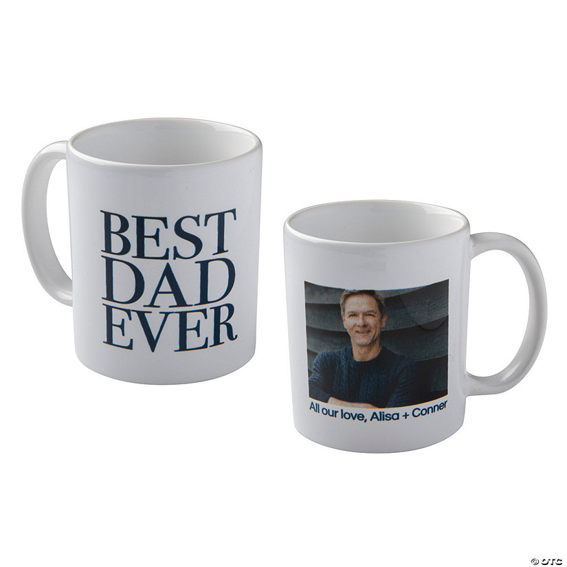 Personalized Best Dad Ever Photo Ceramic Coffee Mug Image Thumbnail