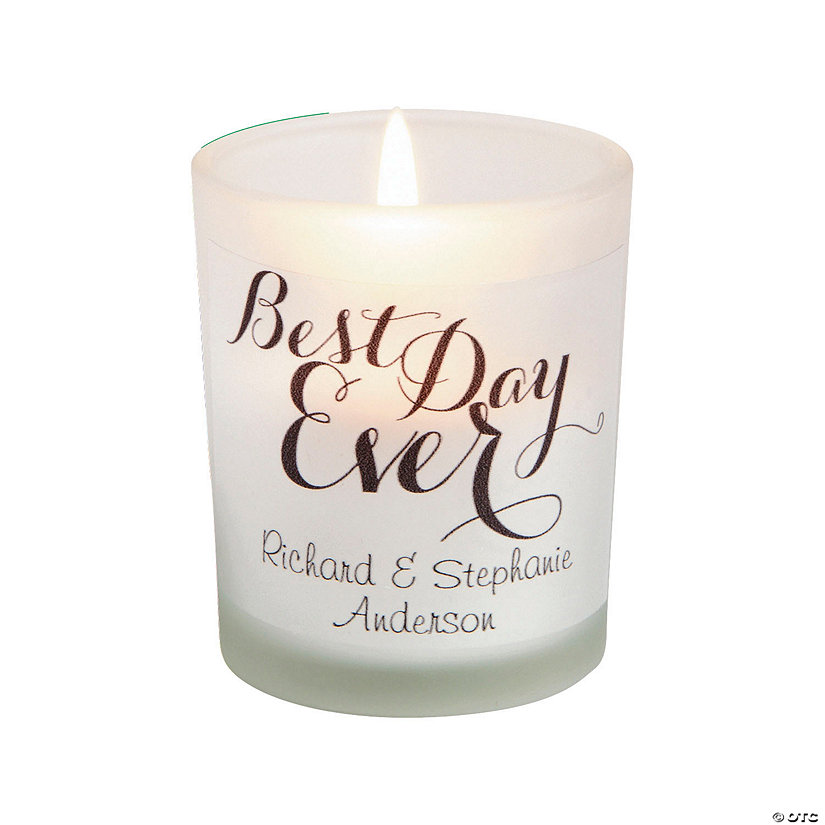 Personalized Best Day Ever Votive Candle Holders - 12 Pc. Image Thumbnail