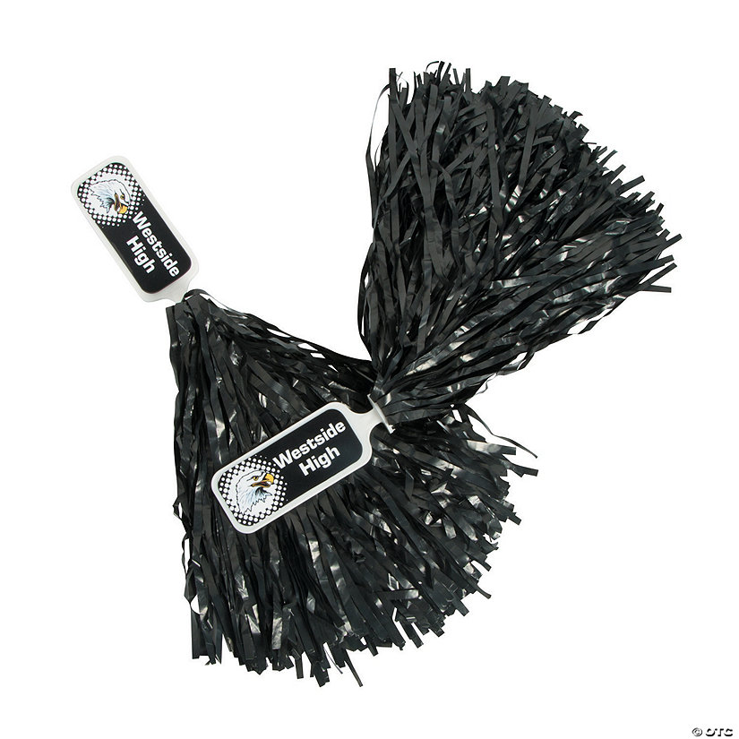 Personalized Black Cheer Pom-Poms - 24 Pc. Image Thumbnail