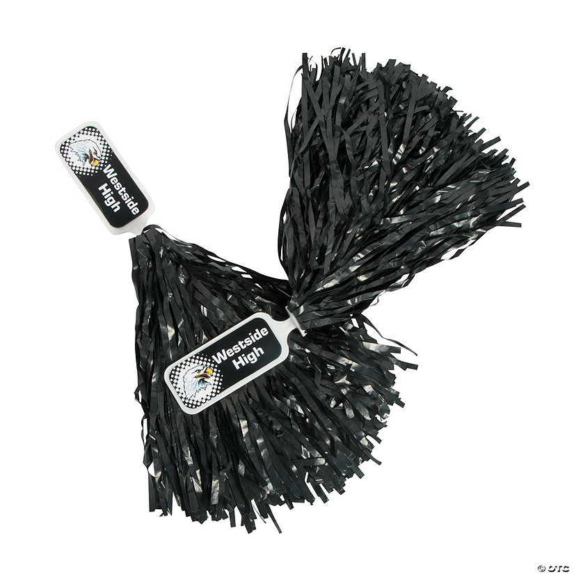 Personalized Black Cheer PomPoms 24 Pc.