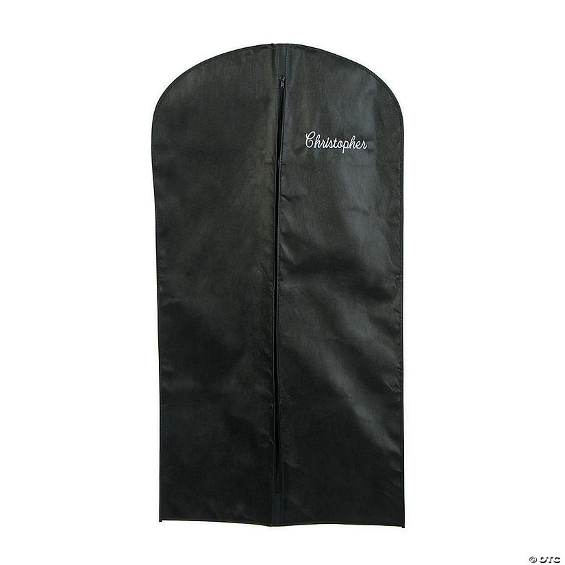Personalized Black Garment Bag with Zipper Image Thumbnail