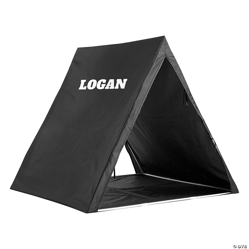 Personalized Black Sleepover Tent Image