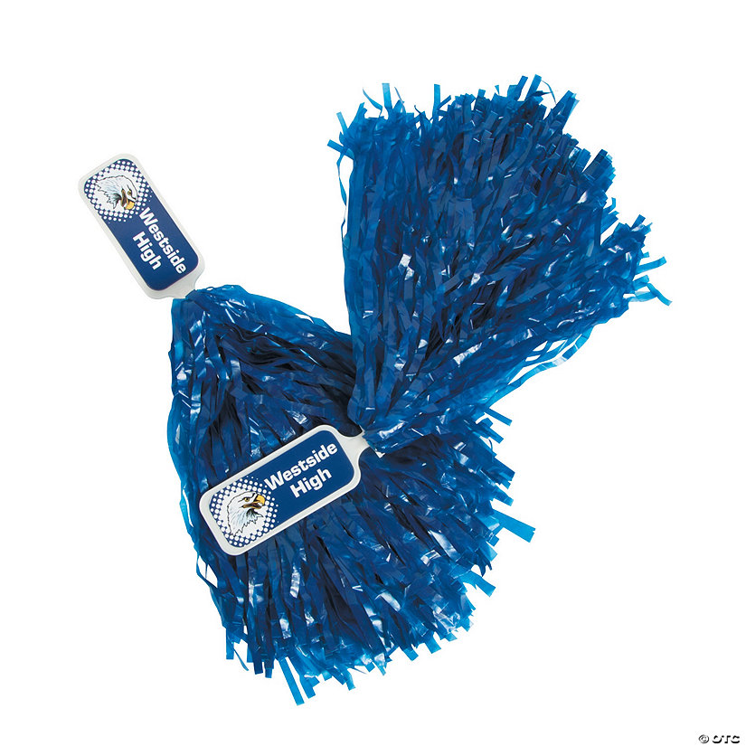 Personalized Blue Cheer PomPoms 24 Pc. Oriental Trading