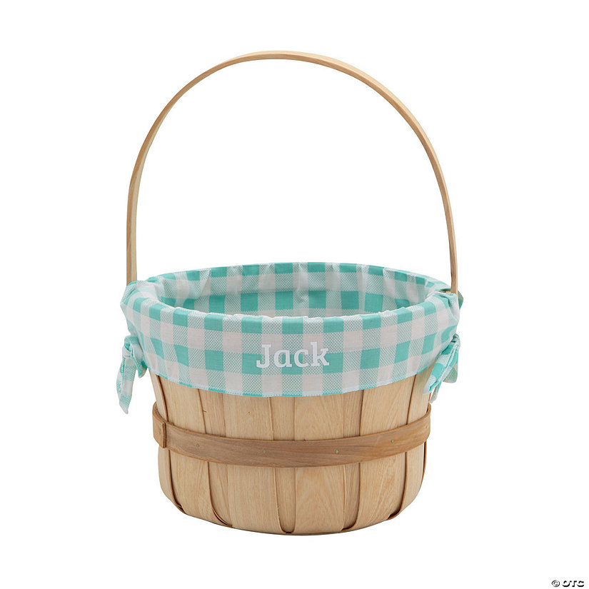 Personalized Blue Gingham Easter Basket Oriental Trading