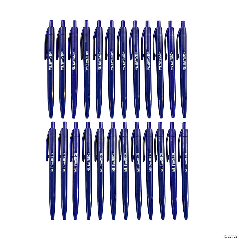 Personalized Blue Retractable Pens - 24 Pc. Image Thumbnail