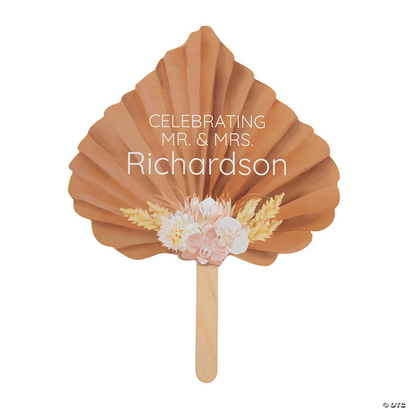 Personalized Boho Neutral Hand Fans 12 Pc. Oriental Trading