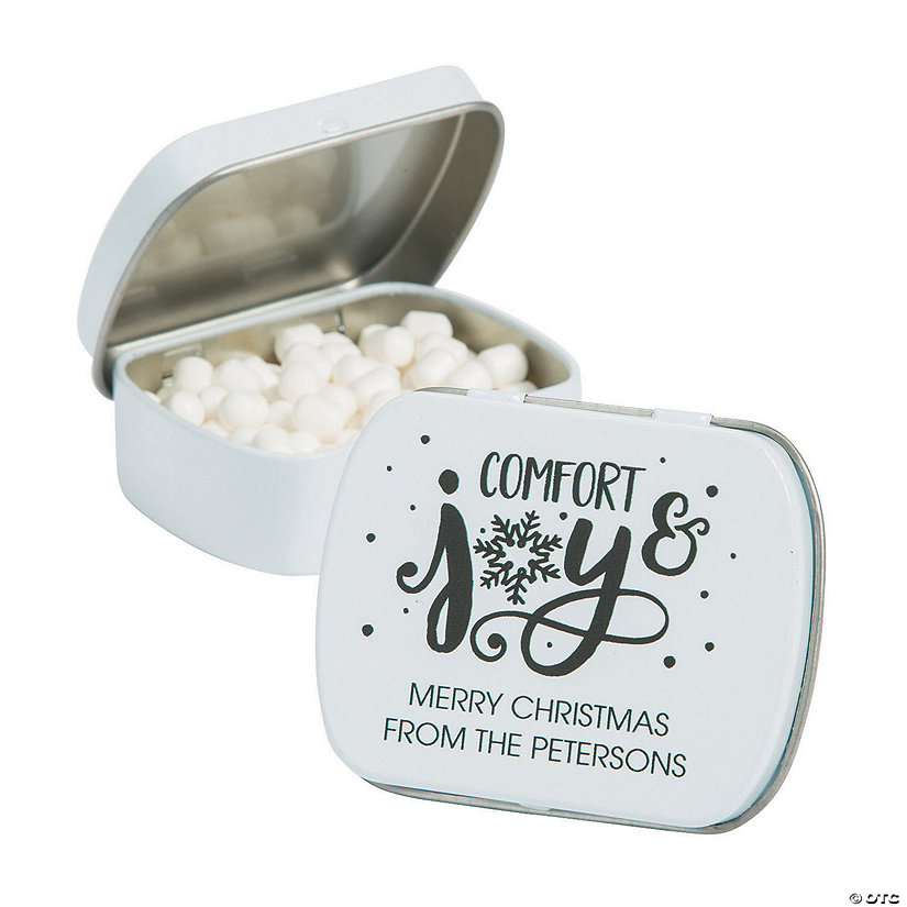 Personalized Bold Christmas Mint Tins 24 Pc.