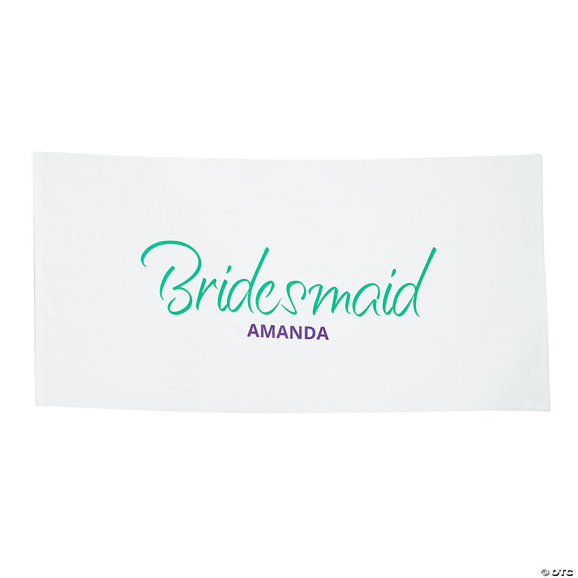 Personalized Bridesmaid Beach Towel Image Thumbnail