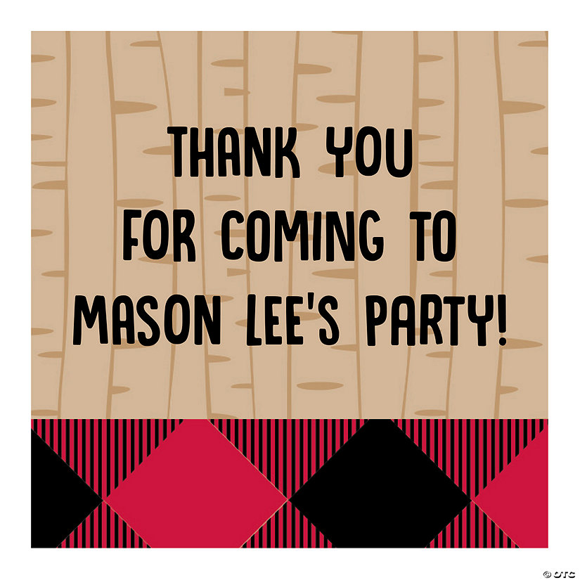 Personalized Buffalo Plaid Favor Stickers Image