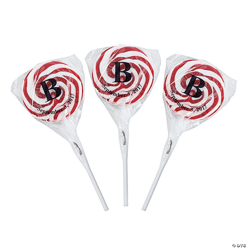 Personalized Burgundy Monogram Swirl Lollipops - Discontinued