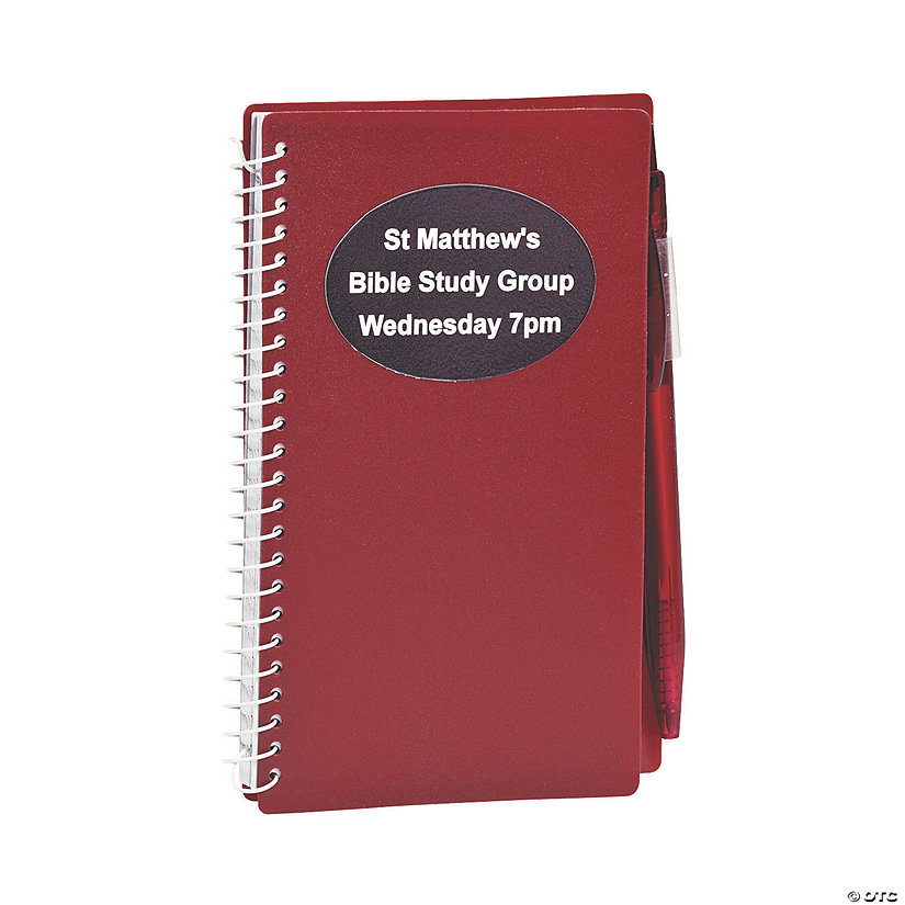 Personalized Burgundy Spiral Notebooks with Pens - 12 Pc. Image
