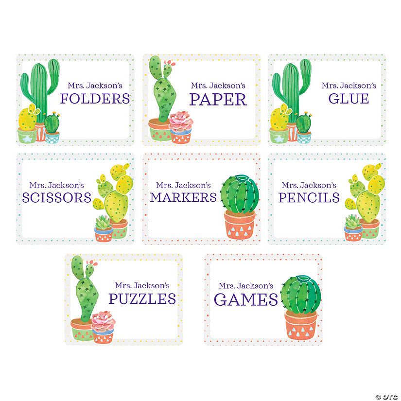 Personalized Cactus Large Storage Labels - 8 Pc. Image Thumbnail
