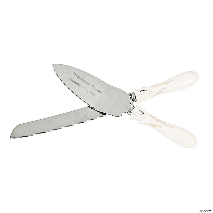 Personalized Calla Lily Wedding Cake & Knife Server Set Discontinued