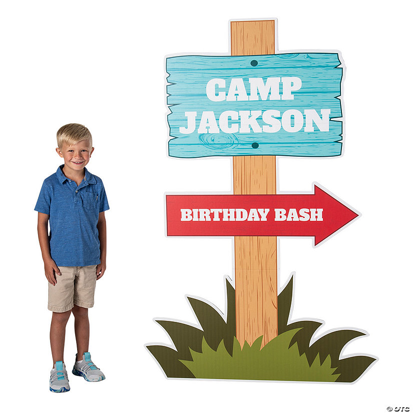 Personalized Camp Party Cardboard Cutout Stand-Up Image Thumbnail