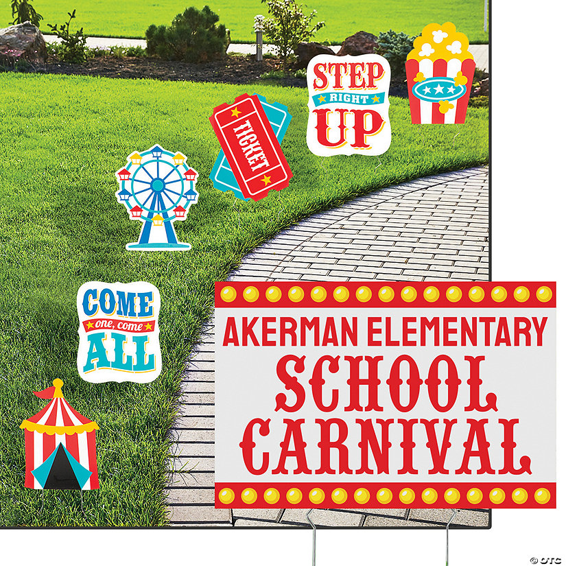 Personalized Carnival Yard Sign Kit 7 Pc. Oriental Trading