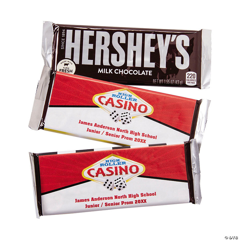 Personalized Casino Candy Bar Stickers - 12 Pc. Image Thumbnail