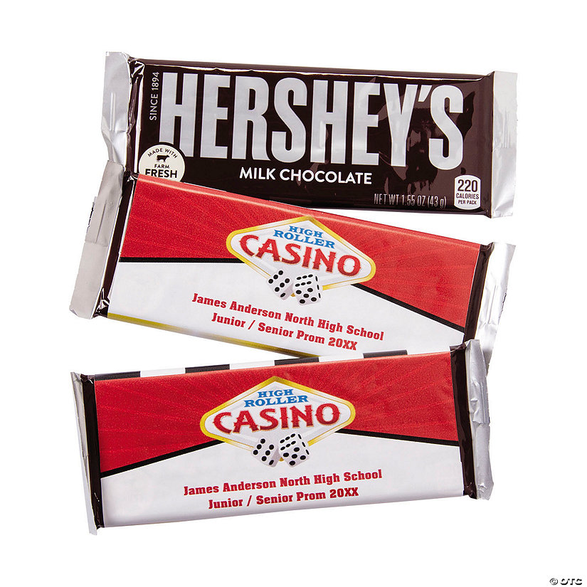 Personalized Casino Candy Bar Stickers - 12 Pc. Image