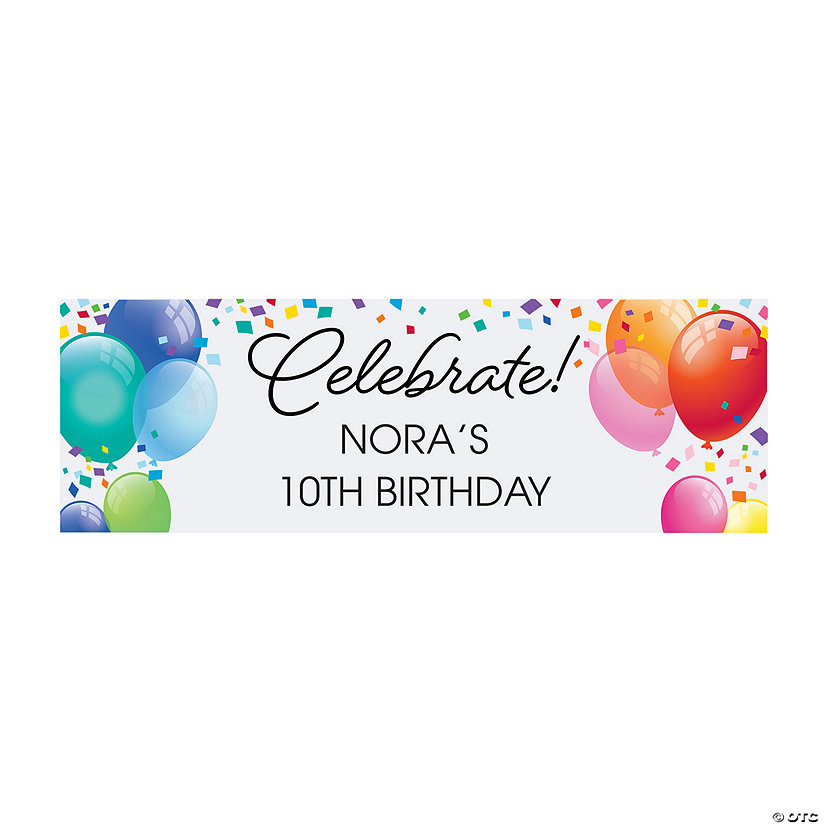 Personalized Celebrate Balloon Banner - Small Image Thumbnail