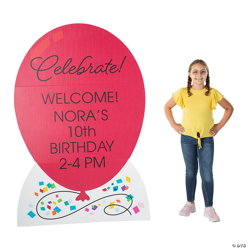 Personalized Celebrate Balloon Cardboard Cutout Stand-Up Image Thumbnail