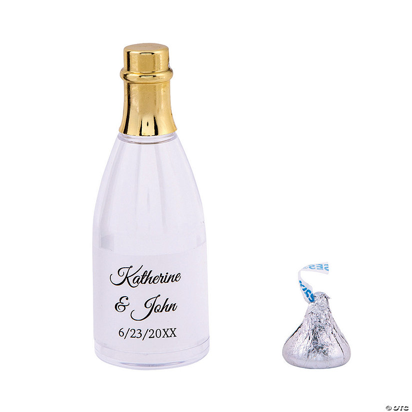 Personalized Champagne Bottle Favor Containers - 12 Pc. Image