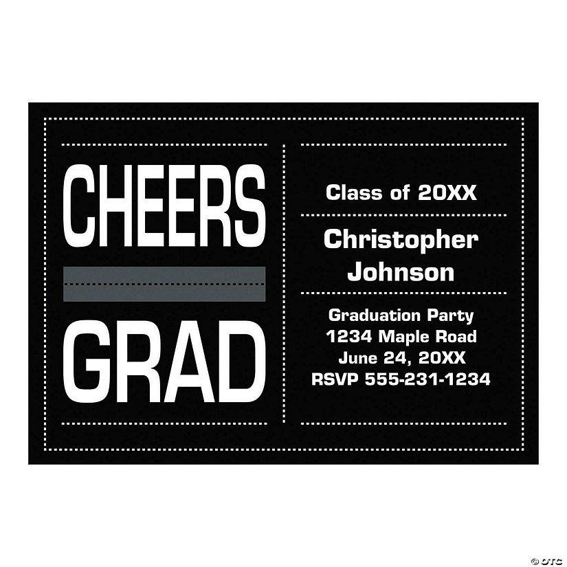Personalized Cheers Grad Invitations - 25 Pc. Image Thumbnail