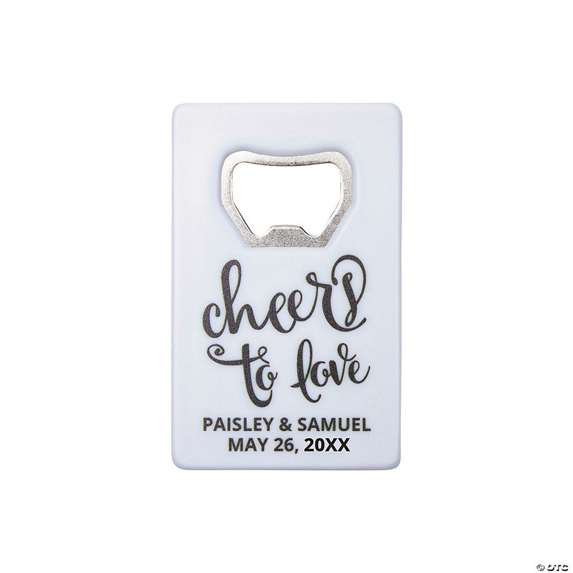 Personalized Cheers to Love Bottle Openers - 12 Pc. Image Thumbnail