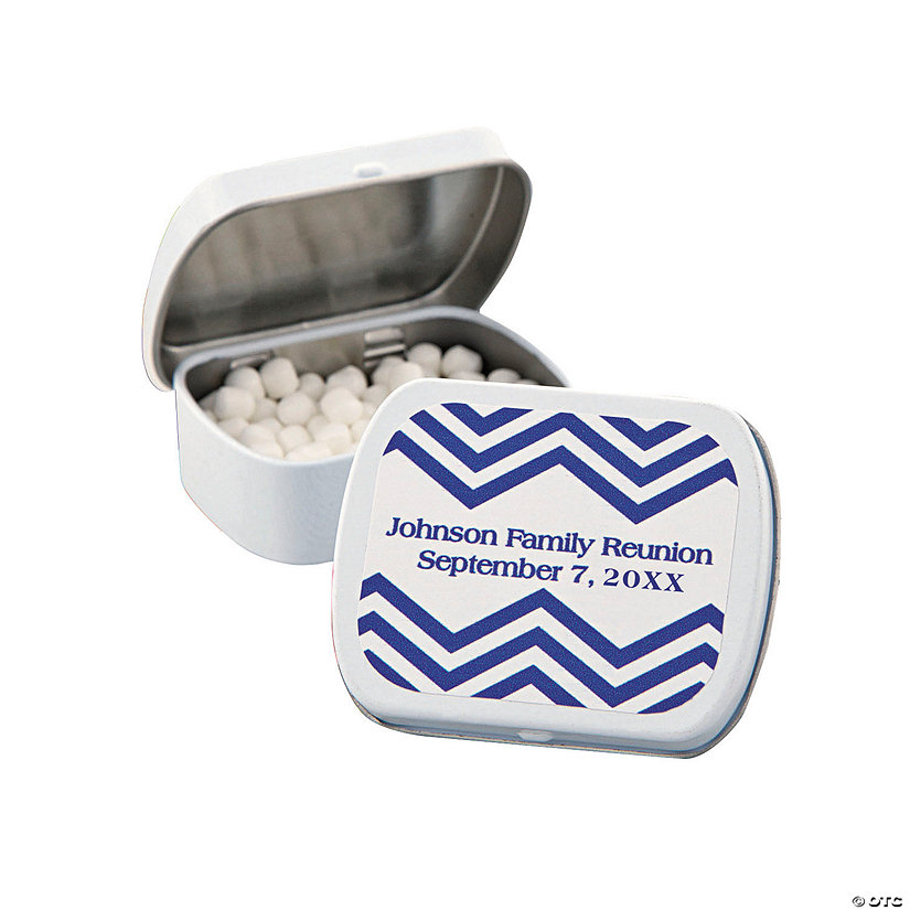 Personalized Chevron Mint Tins - 24 Pc. Image