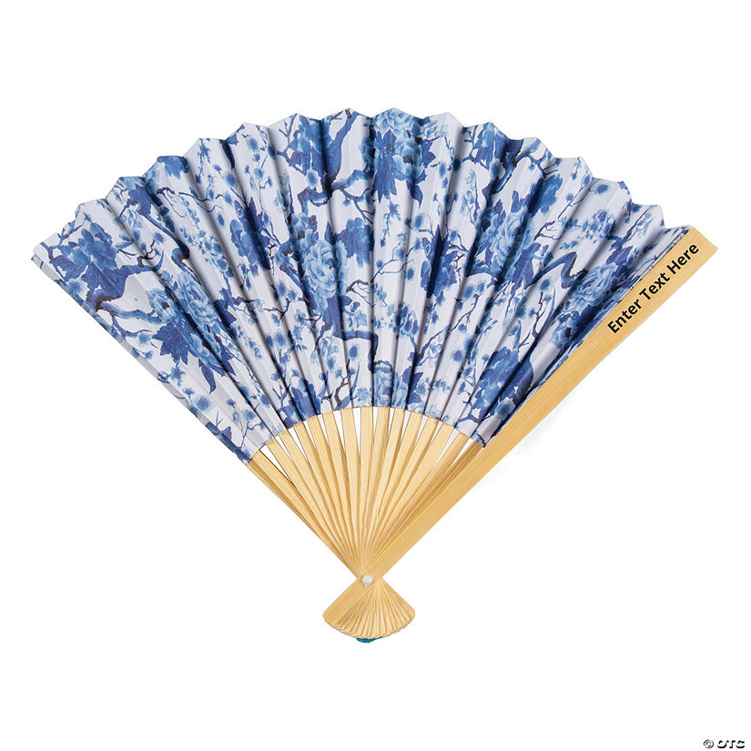 Personalized Chinoiserie Paper Hand Fans 12 Pc.