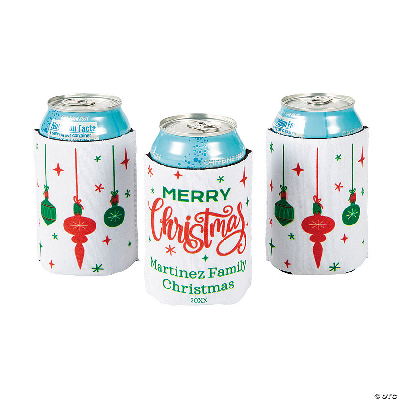 Personalized Christmas Can Coolers - 12 Pc. Image