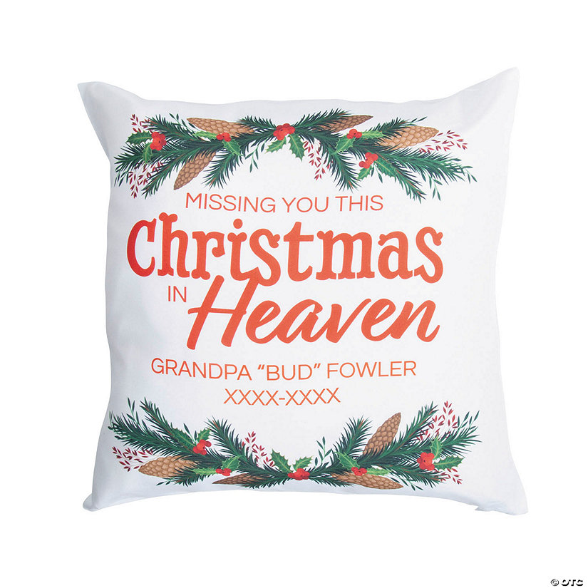 Personalized Christmas in Heaven Pillow Cover Image
