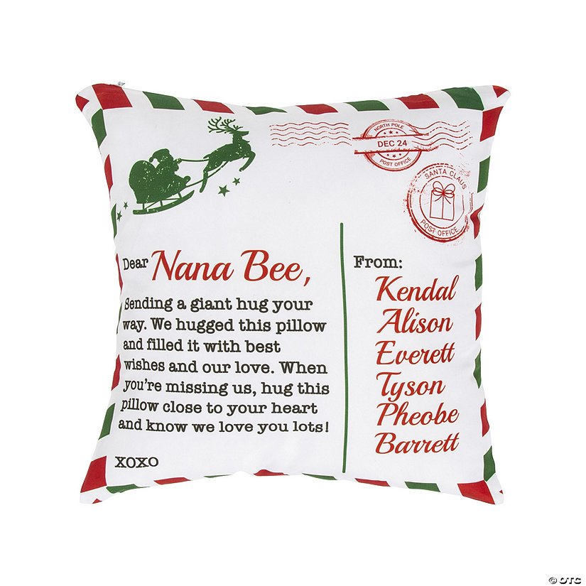 Personalized Christmas Postcard Pillow Image