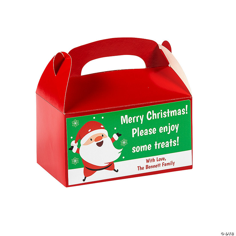 Personalized Christmas Treat Boxes - 12 Pc. Image