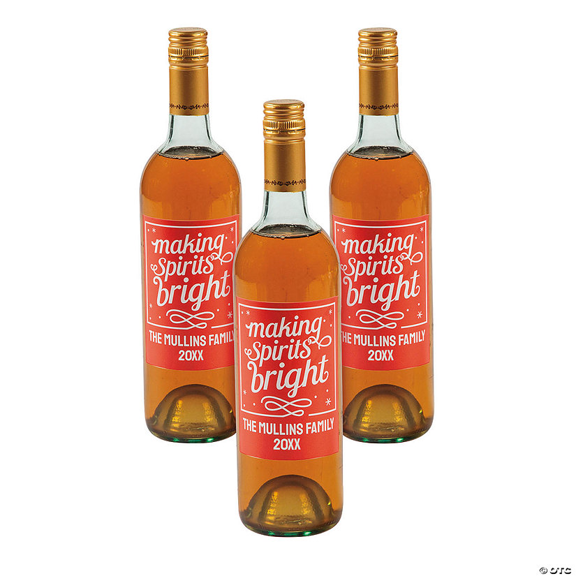 Personalized Christmas Wine Bottle Labels - 12 Pc. Image