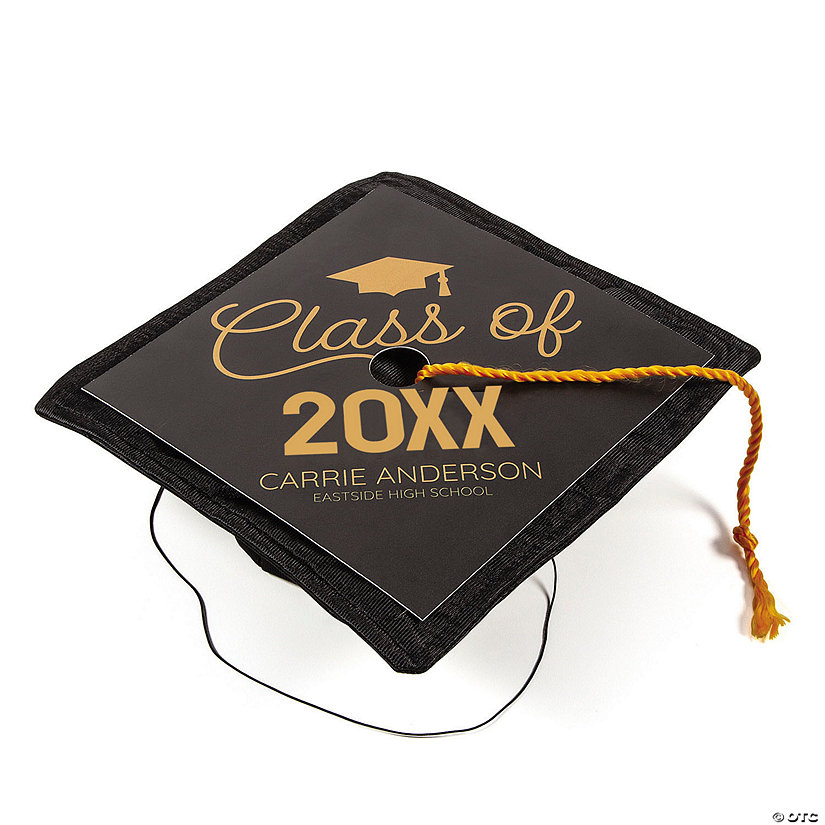 Personalized Class of Graduation Hat Label Image