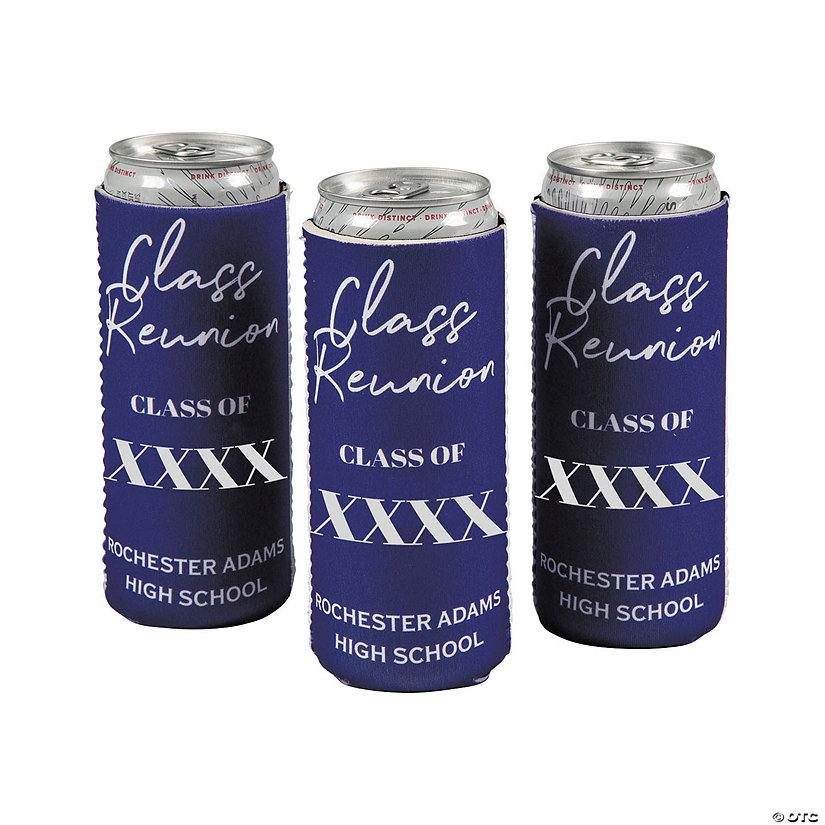 Personalized Class Reunion Neutral Slim Can Coolers - 12 Pc. Image Thumbnail