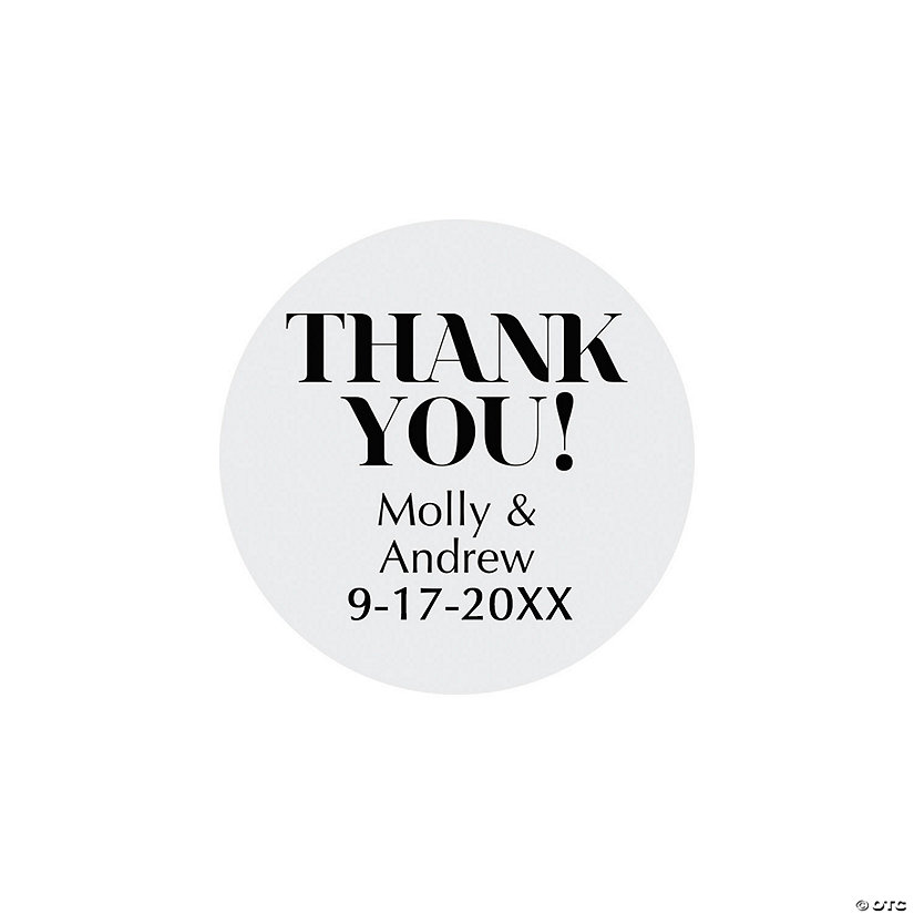 Personalized Clear Thank You Stickers - 144 Pc. | Oriental Trading