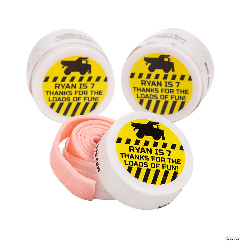 Personalized Construction Roll Tape Gum 12 Pc. Oriental Trading
